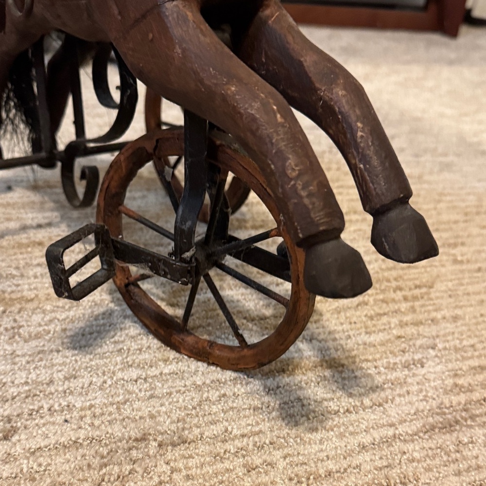 Vintage Brown Horse Tricycle Home Accent - Picture 4 of 10